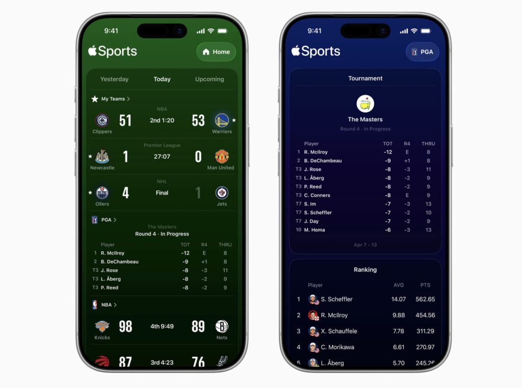 Apple Sports App Adds Golf Coverage With Live Scores