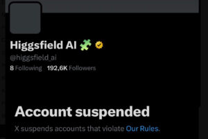 Higgsfield AI X Account Suspended