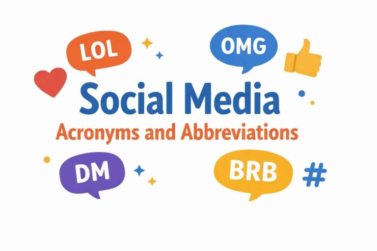 Social Media Acronyms and Abbreviations