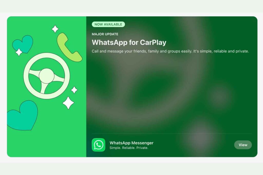 WhatsApp Launched Dedicated Apple CarPlay App for iPhone Users