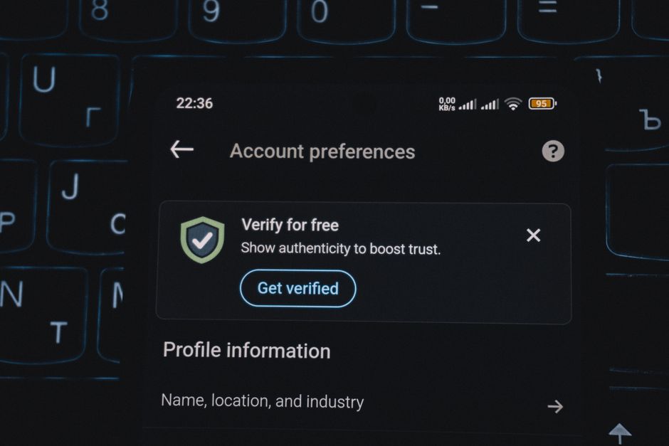 Digital age verification screen on a mobile phone