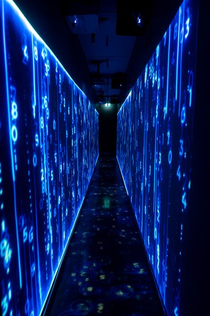 Digital concept of AI breaking free from a containment environment