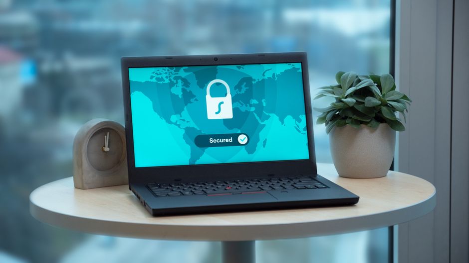 Digital privacy and data protection concept with lock icon on screen