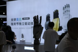 AI robots at WAIC 2025 exhibition