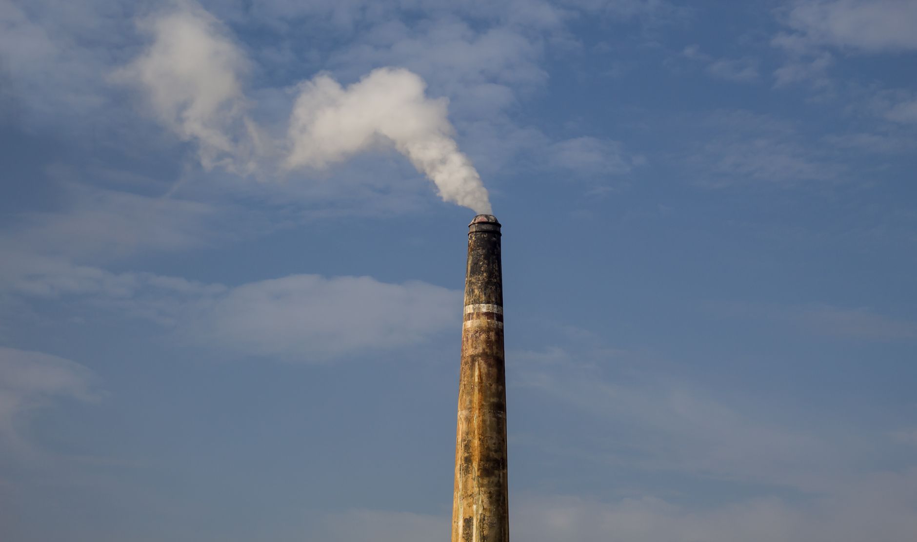 Chemical pollution particles in the atmosphere