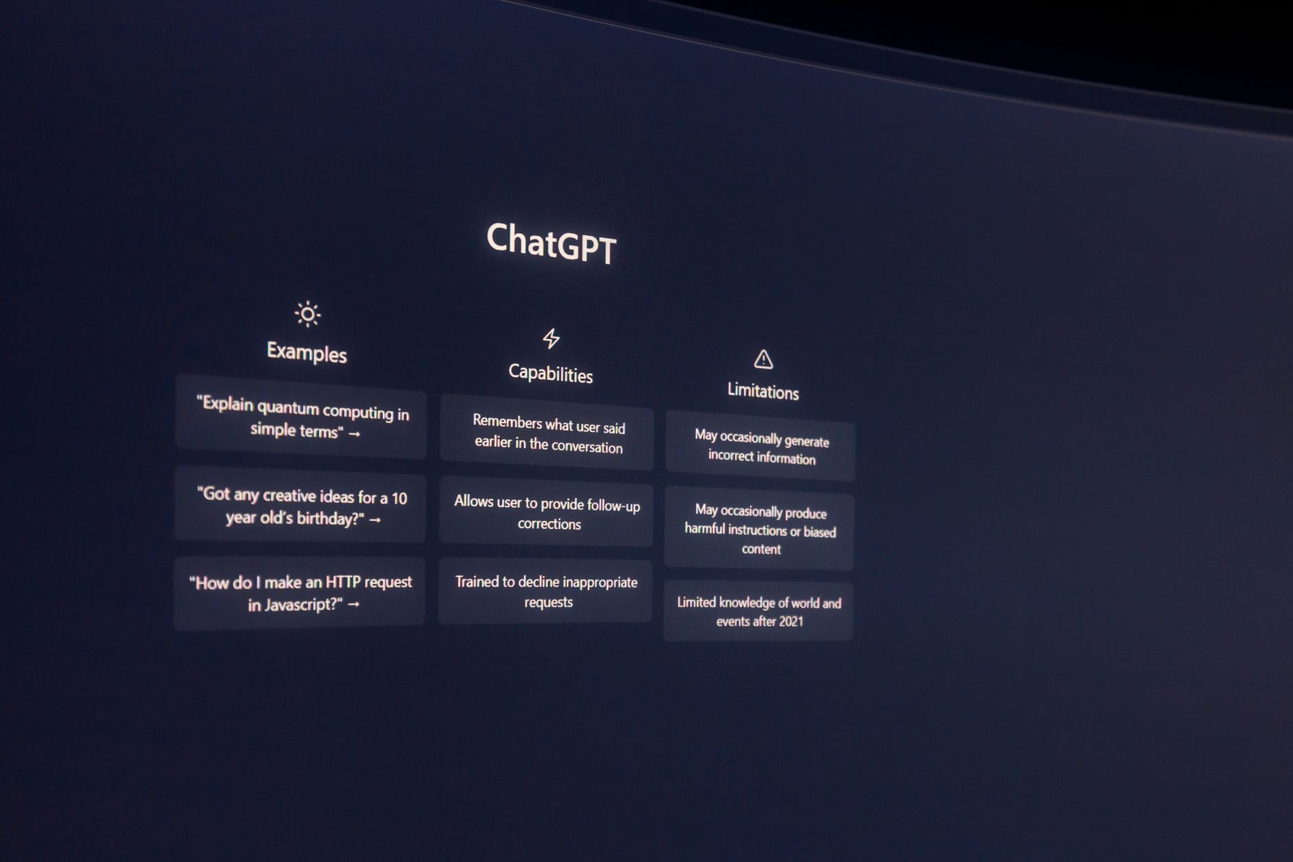 ChatGPT AI assistant interface