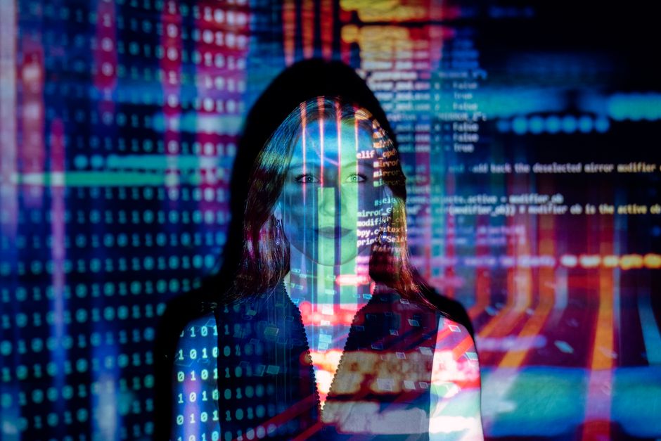 Young developer working on AI research project in a startup