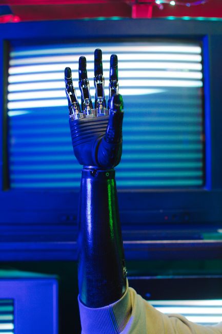 Futuristic AI research concept with global connectivity