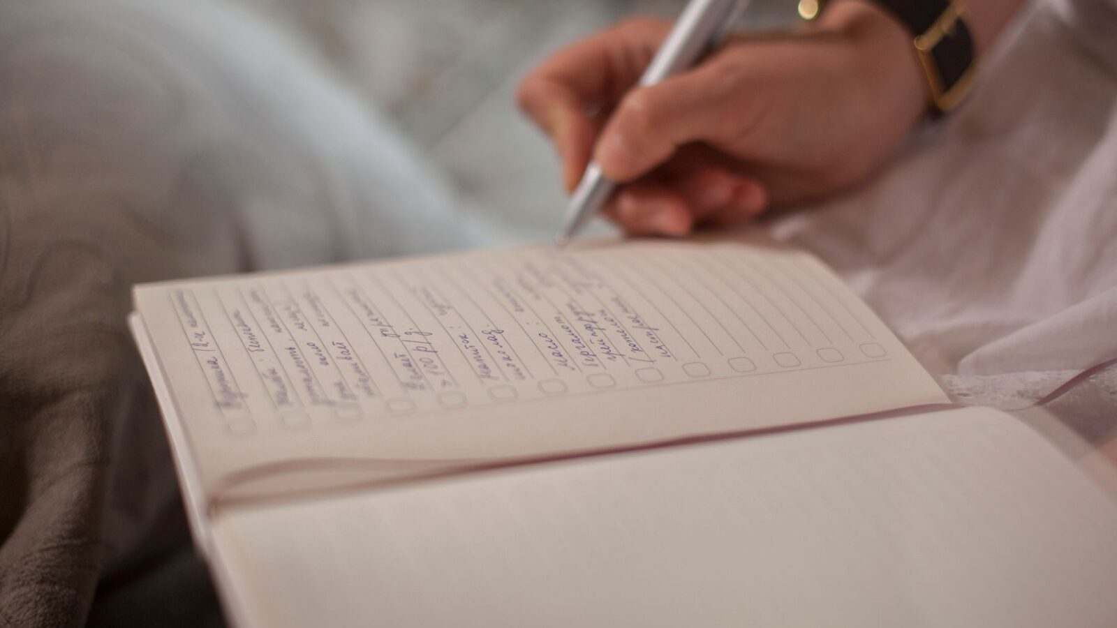 Person building daily habits and tracking routines