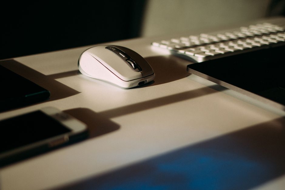 Gaming hardware accessories displayed in a technology showroom
