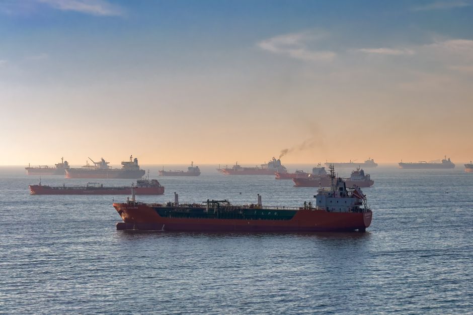 Oil tanker crossing the Strait of Hormuz