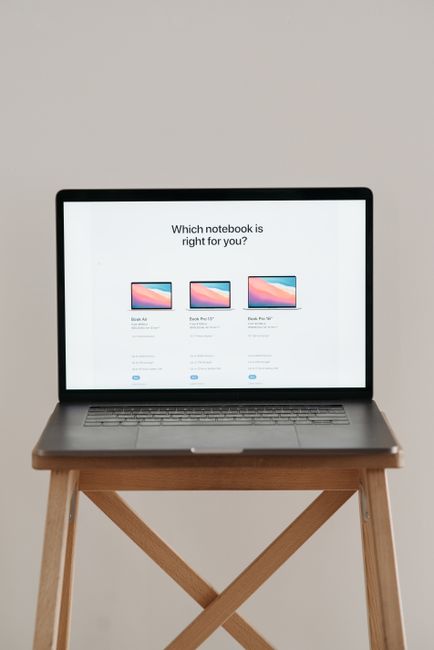 Technology product comparison chart displayed on a monitor