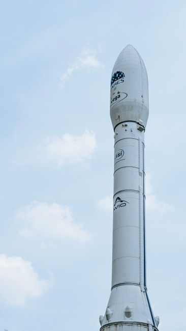 Two rockets launching simultaneously representing a space race