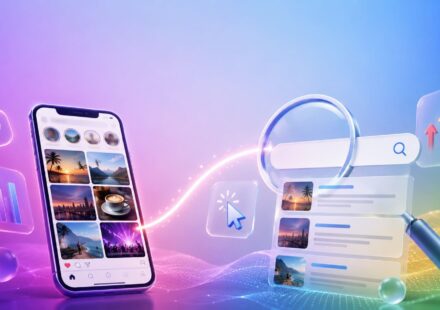 Instagram posts appearing in Google Search results illustration