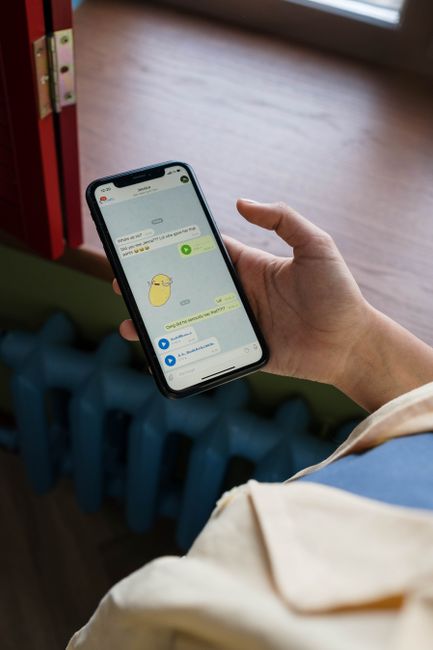 Photos and files shared in a messaging app