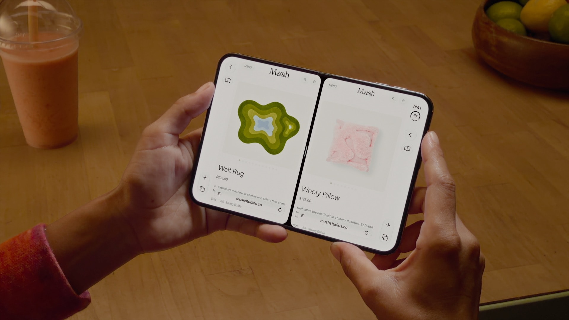 Split View multitasking on the iPhone Duo inner display