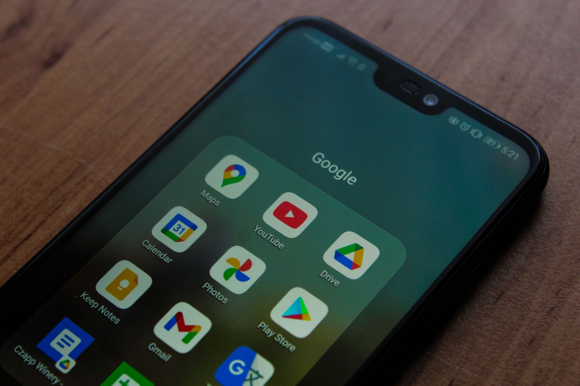 Smartphone showing apps where Gemini is integrated