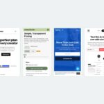 Six link in bio tools shown side by side on phone screens