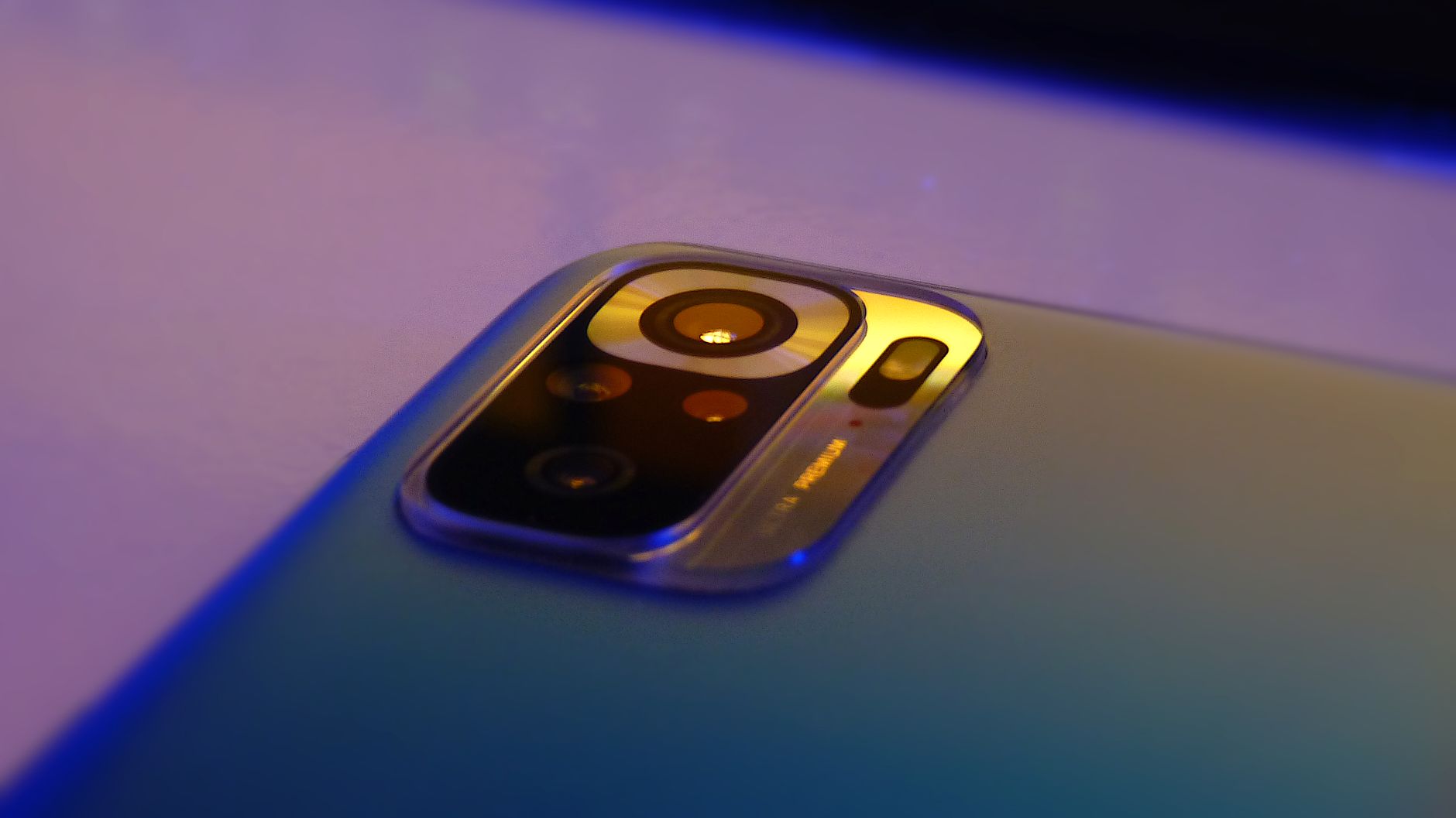 Close-up of a multi-lens smartphone camera module