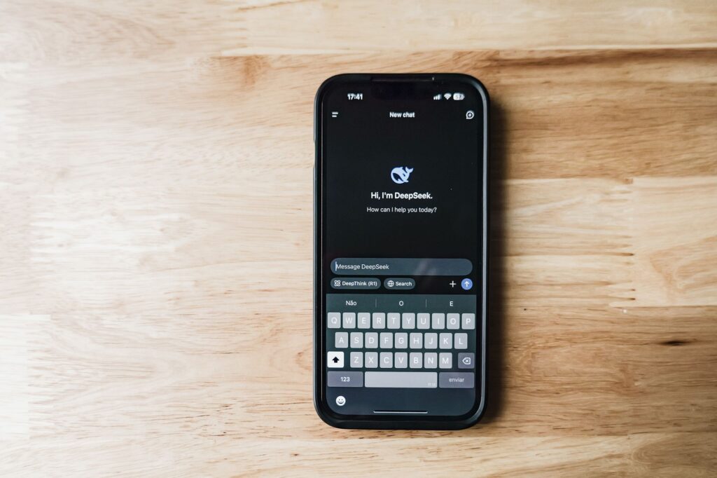 A smartphone screen showing an AI chatbot conversation interface