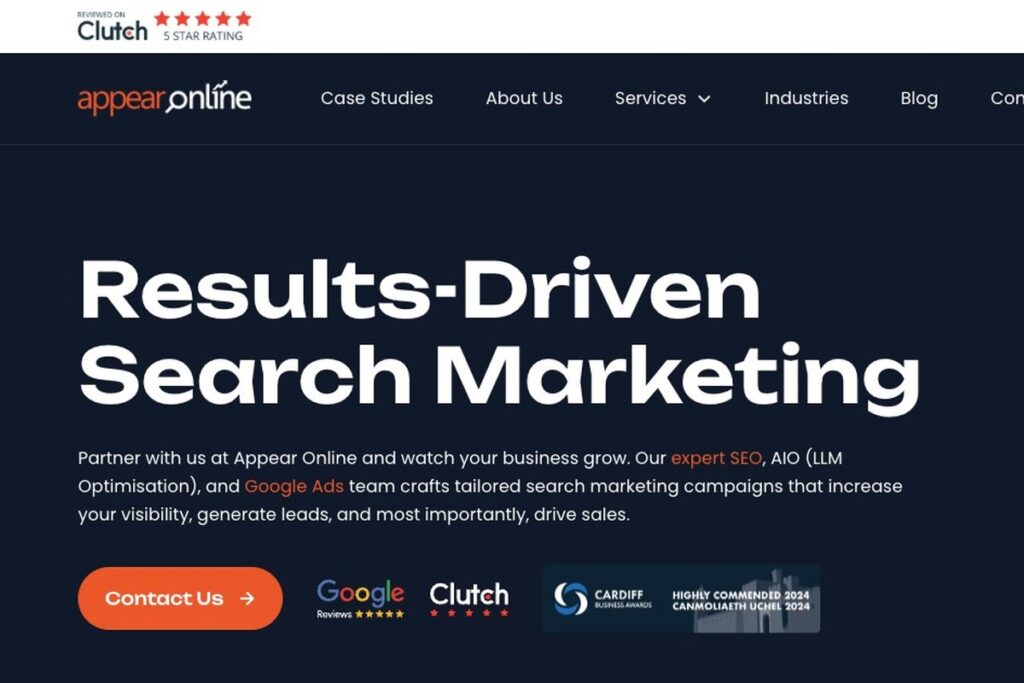 Appear Online homepage