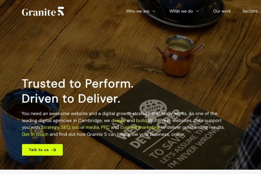 Granite 5 homepage