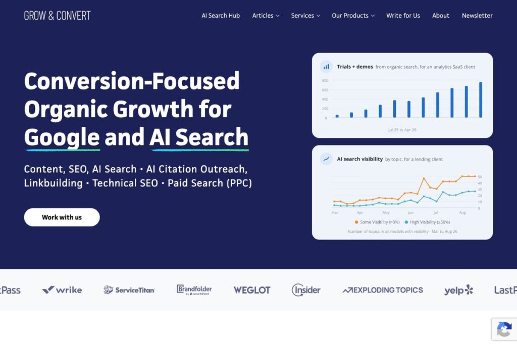 Grow and Convert homepage