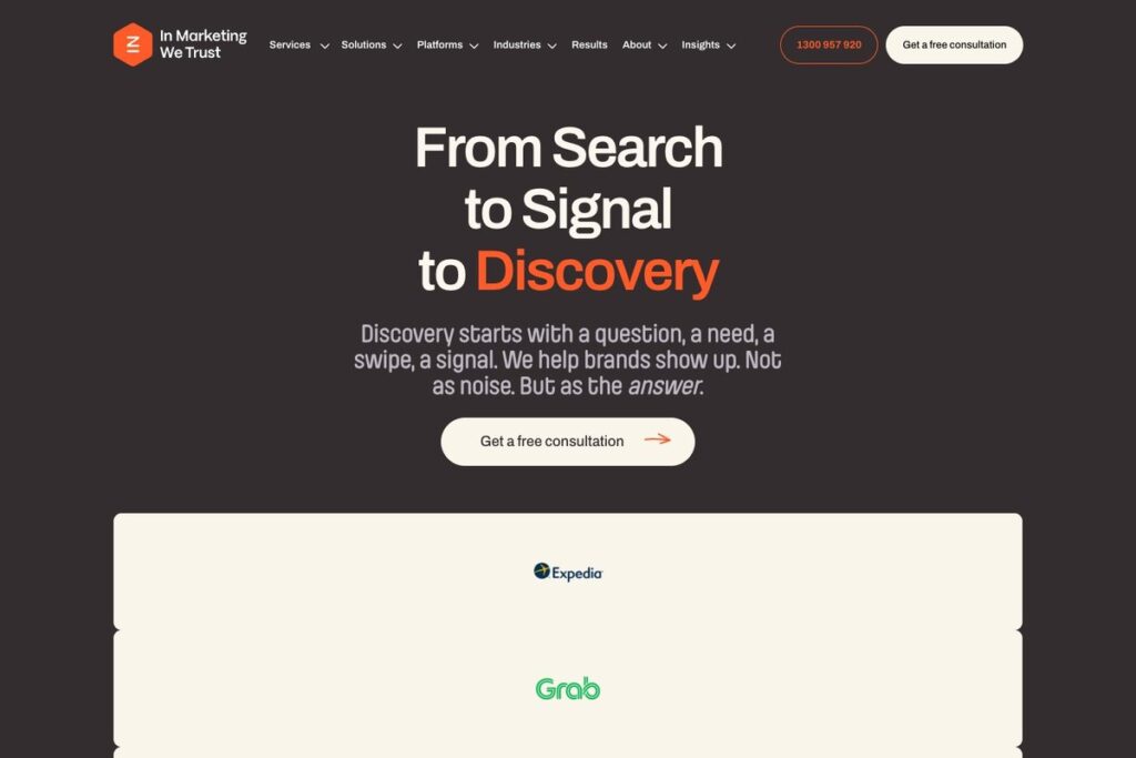 In Marketing We Trust homepage