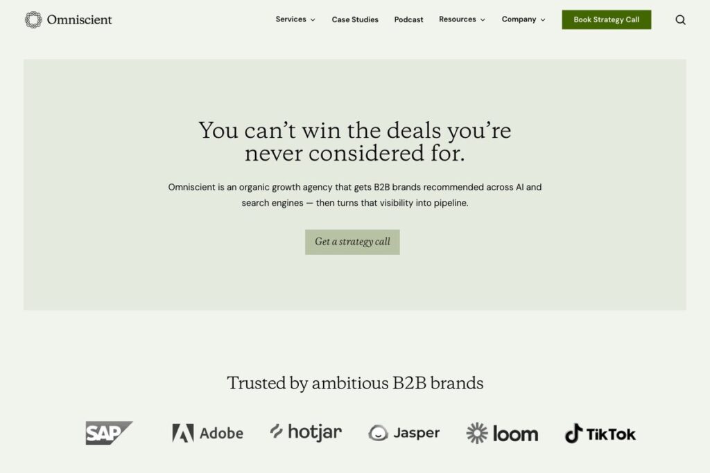Omniscient Digital homepage